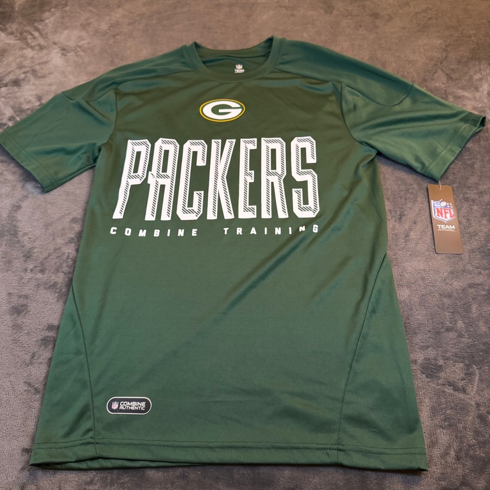 NFL Green Bay Packers Combine Training Shirt Short Sleeve‎ Mens Small Green NWT